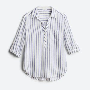 LILA LI Catena Collared Henley Blouse (NWOT)